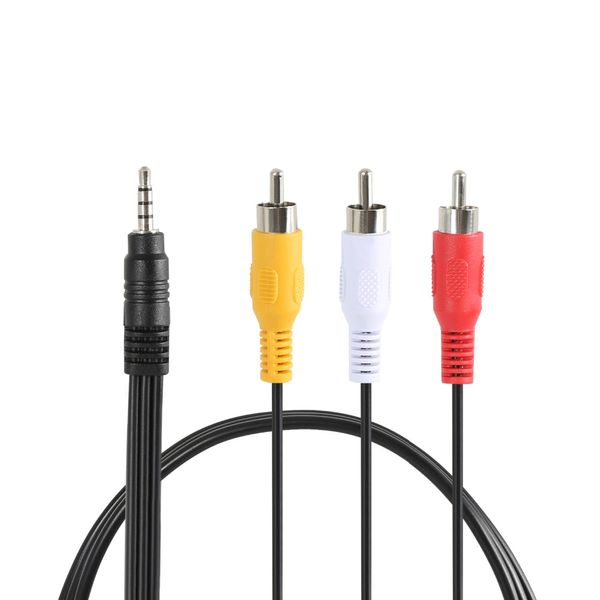 3,5-mm-Klinkenstecker, Audiokabel, Stecker auf 3RCA-Adapter, Aux-Kabel, Video-AV-Kabel für DVD-Player, Recorder, HiFi, Videorecorder, TV-Stereoanlage