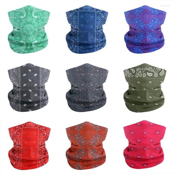 Bandanas sem costura Paisley pescoço gater tube homens mulheres à prova de pó de pó respirável lenço de ciclismo de ciclismo de ciclismo Balaclava preta vermelha Balaclava