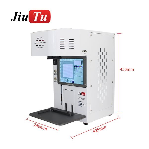 Máquina a laser de 20W para iPhone 14PM 13PRO 11PM XSMAX XR Tampa traseira separando jóias de metal Gravação a laser Gravura Extrator de fumaça embutido