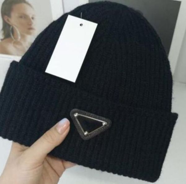 Gorro de grife de malha de luxo masculino prbda chapéus ajustados unissex letras de caxemira casuais bonés de caveira moda ao ar livre