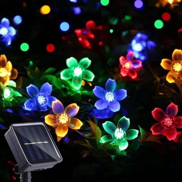 Saiten Blume Solar Power Weihnachten Lichterkette Im Freien Wasserdichte Garten Girlande LED Kette Lichterkette Für Zaun Terrasse Hochzeit Dekor