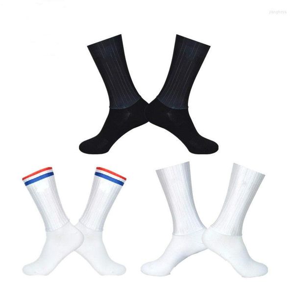 Sports Socks Ciclismo Sem costura Men Black Road White Road Bicycle Outdoor Brand Brand Bike Calcetines Ciclismo D005