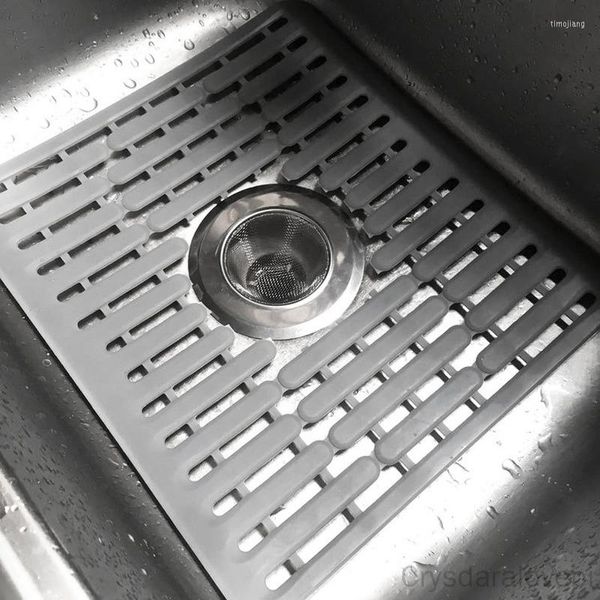 Tovagliette 1 pz Tappetino per lavello in silicone Scarico da cucina Lavabo multifunzionale Filtro per l'acqua Accessori grigi