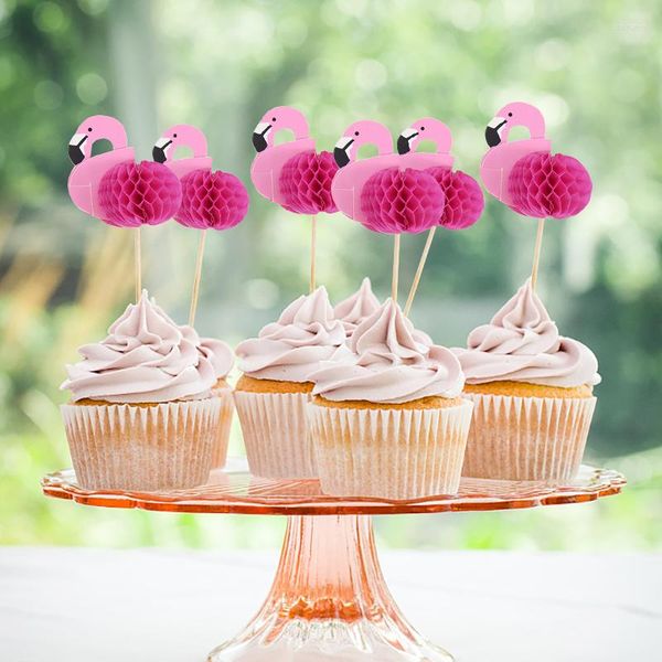 Festive Supplies 20/40 Stück Flamingo-Kuchen-/Cupcake-Topper-Flaggen für Kinder, Babyparty, Geburtstag, Hochzeit, Dekoration, Hawaii-Party