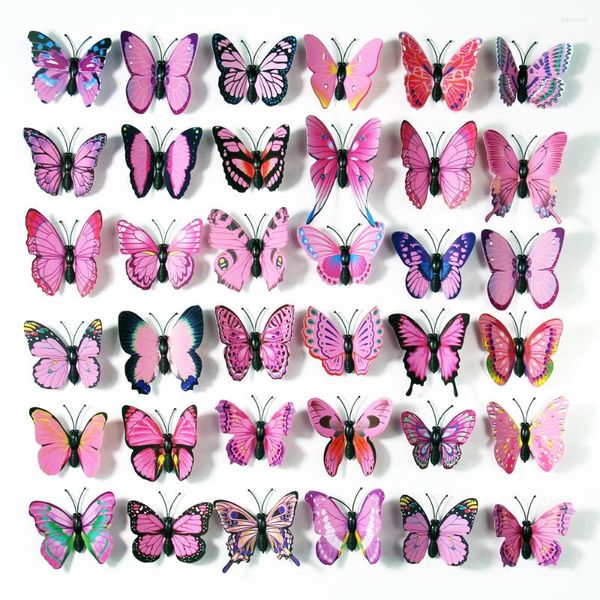 Embrulho de presente 20pcs 3d Butterflies Grademing Graderator adesivos de geladeira diy estéreo ímã de borboleta para a decoração da casa de festa