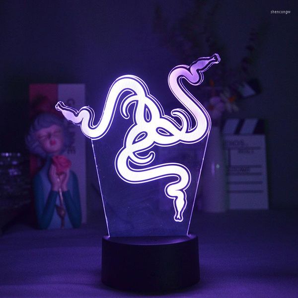 Luci notturne Gioco Razer Blade Logo 3D Illusion Lamp Novità regalo per i fidanzati del giocatore Ologramma Visual LED Sensor Room Deco
