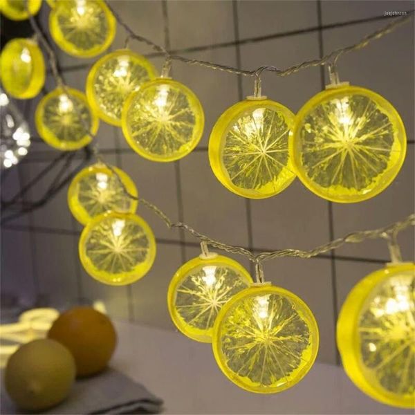 Stringhe Led Ghirlanda di limone Fette d'arancia String Light Yard Wedding Home Decorazione della festa Lampade a batteria Illuminazione natalizia 2022