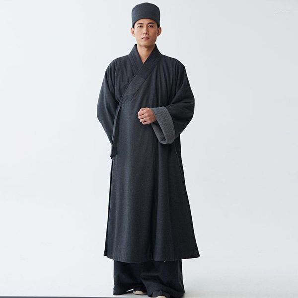 Ethnische Kleidung Ciyuan Mönchskleidung Männer und Frauen Winter warme Wolle verdickte Baumwolle Doppelschicht Meditation langer Mantel kurz
