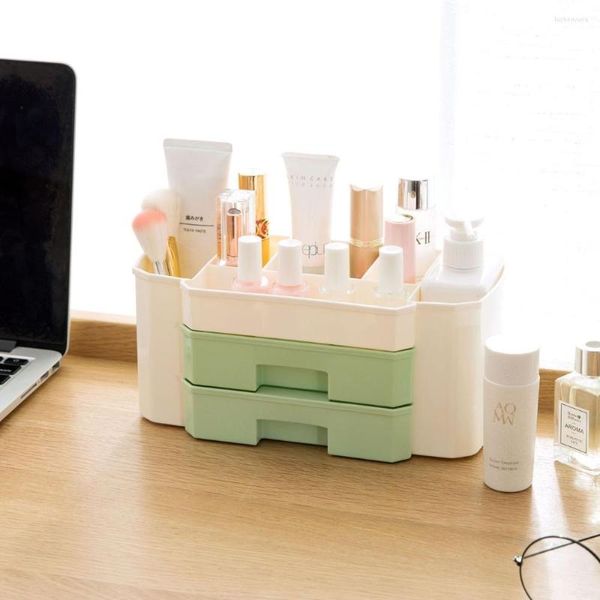 Caixas de armazenamento Organizador de maquiagem Desktop Display Stand Stand Lipstick Box Jeia Cuidado com a prateleira do rack de produtos para o produto