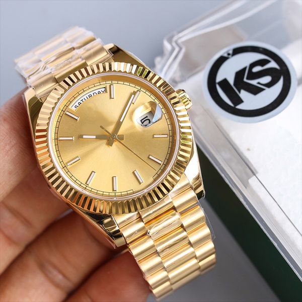 DAY Mens Watch Relógios automáticos 40mm Feminino 36mm Rose Gold 904L Faixa de relógio de aço inoxidável com vidro de safira ST9 Escondido Aik Fivela Dobrável À Prova D 'Água King Dhgates