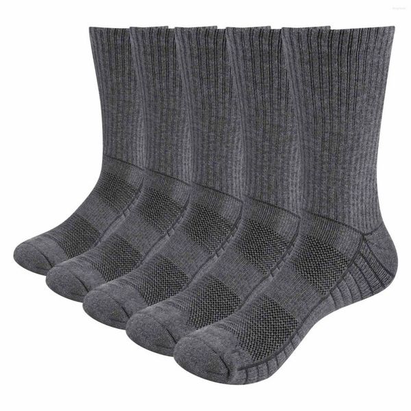Sports Socks Yuedge Cot de almofada de algodão masculina para homens Umidade Performance Wicking Trabalho atlético 5 pares/pacote