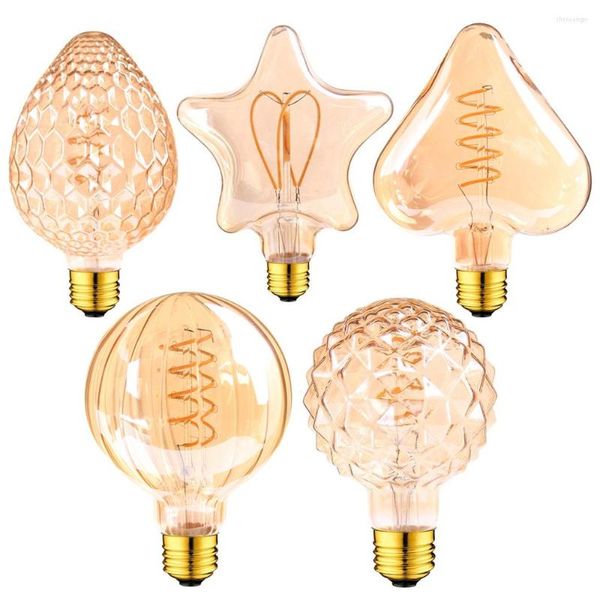 Grensk E27 Lampada a LED dimmerabile Lampadina a filamento a spirale T25 C35 3W 2200K Retro Vintage E12 E14 220V Luci Decorazione per la casa