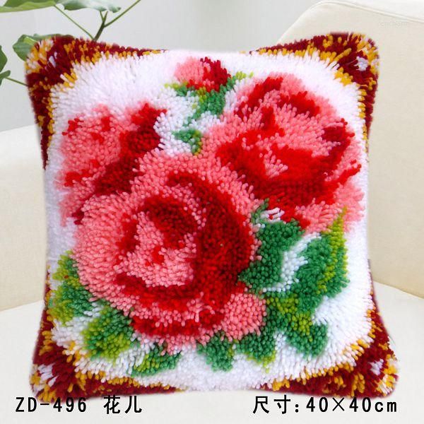 Kissen Blumen Kissenbezug Handarbeiten Handwerk Diy Stickerei Patchwork Garn Teppichstich Faden