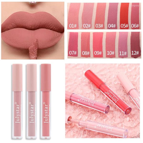 Lip Gloss Matte Glaze Lipstick Lipstick Nude Tone rosa Moda vintage Maquia