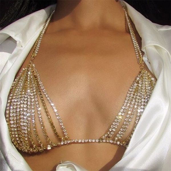 Altri gioielli StoneFans Crystal Bra Women Charme all'ingrosso lingerie Body Chain per gioielli Party Beach Swim Festival 221008