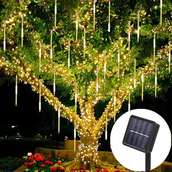 50 cm Decorazione a LED solare Meteor Schema Light Holiday Holiday Implora impermeabile decorazione da giardino da giardino per esterni Ghirlanda Natale