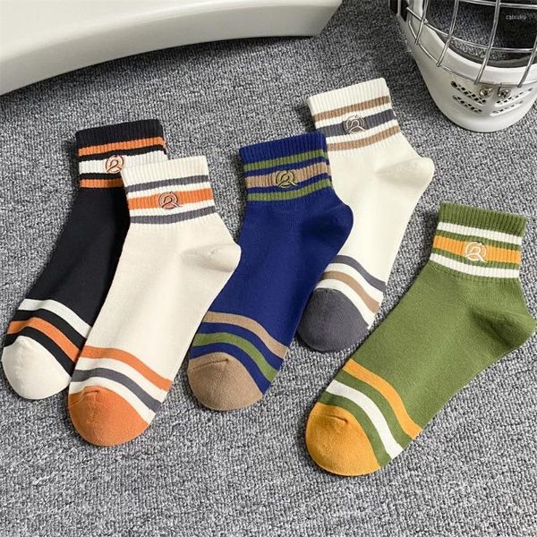 Herrensocken, gestreift, für Herren, Frühling, weiß, atmungsaktiv, Herbst, lustig, kurz, Baumwolle, niedrige Röhre, Radfahren, Knöchel, Geschenk, Mann, männliche Socke, Sport