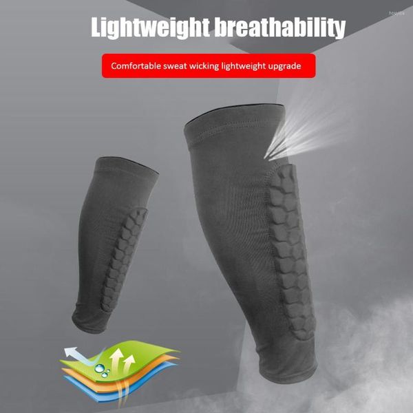Joelheiras de joelheiras esportes de futebol shin guardas bezerro de futebol anti-deslizamento de compressão meias de basquete de basquete suporta protetor EVA pernas aquecedores
