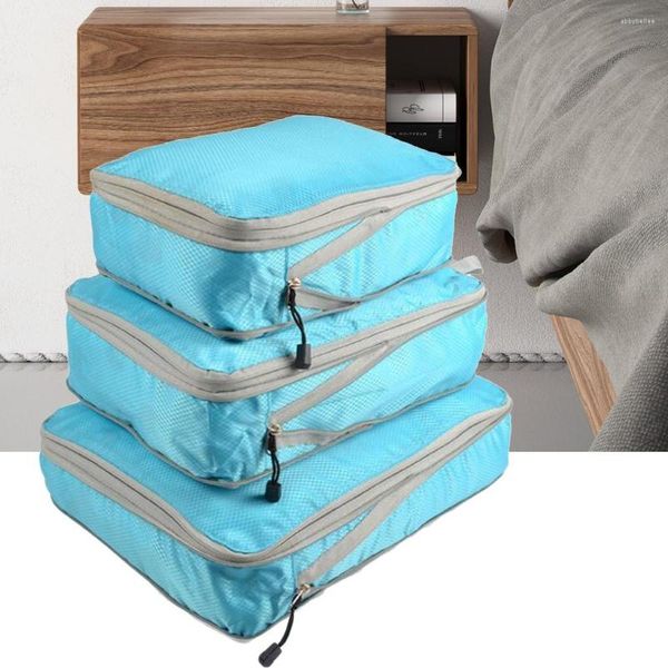 Giyim depolama 3 adet paketleme küpleri Set Seyahat Bagaj Organizatör Sıkıştırma Bavul çantaları