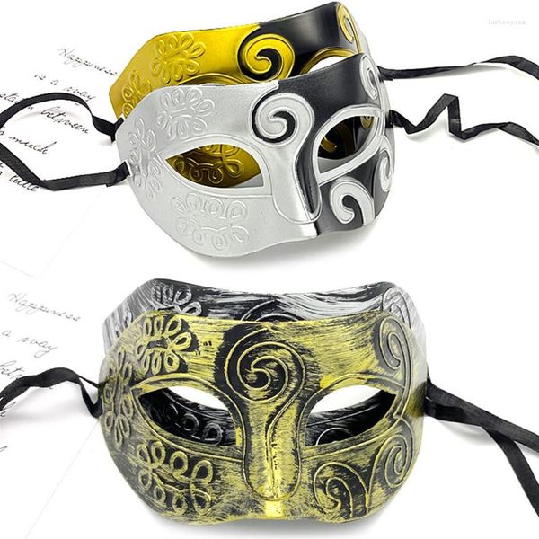 Maschere per feste 1Pc Knight Mask Masquerade Halloween Blindfold Carnival Bar San Valentino Compleanno Uomini Half Face Ball Fancy Decorare