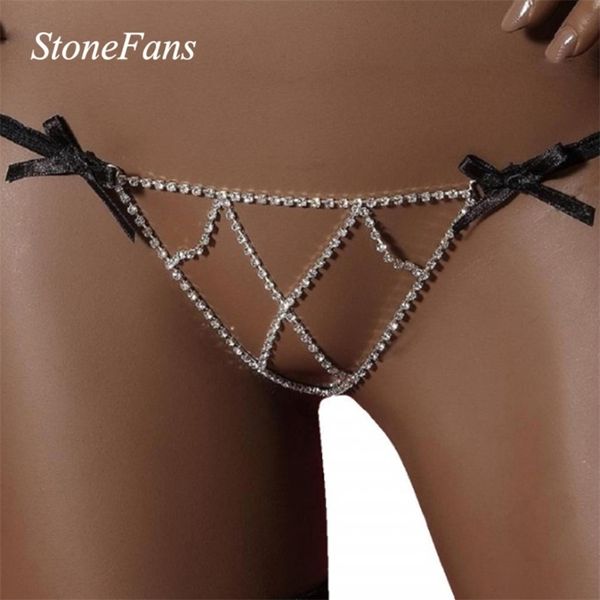 Altro StoneFans Shiny Sexy Jewelry per le donne Mutandine Perizoma Dolce regalo di Natale Vita corpo Catena Gioielli Crystal Bikini 221008