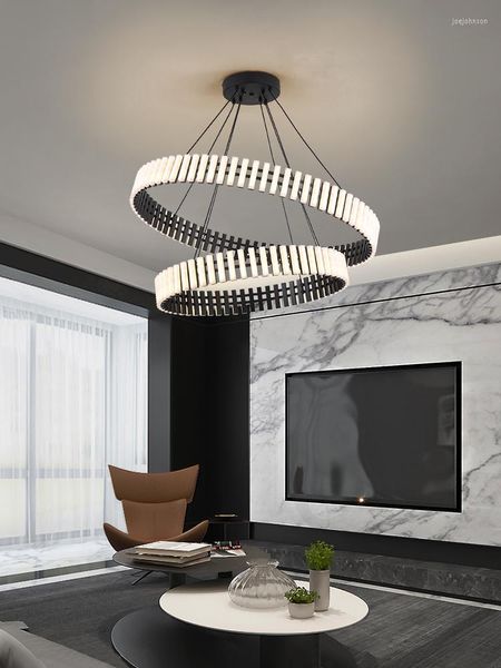 Lampade a sospensione Modern LED Lampadari a soffitto per pianoforte Anello nordico Soggiorno Sala da pranzo Lampada Bar Camera da letto Lampada a sospensione Decor Lustre Fixtures