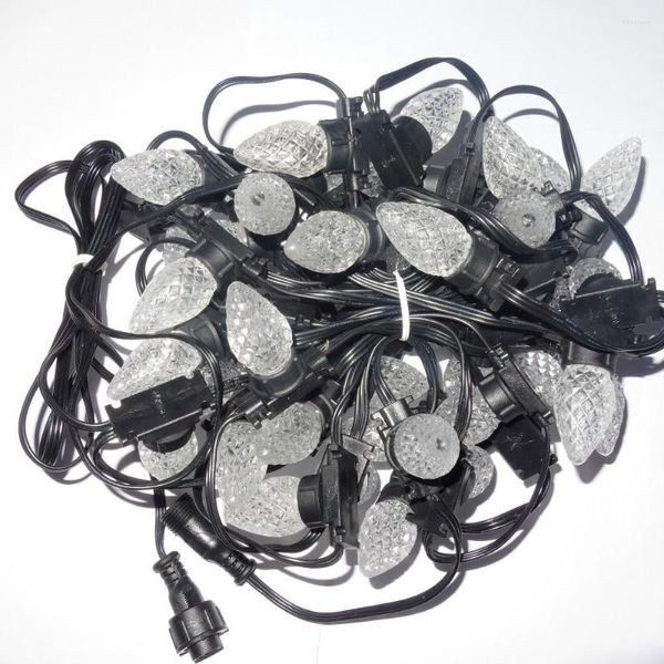 Strings LED C7 Adressierbarer WS2811 DC5V SMD Technicolor Pixel String; 50 Knoten/Strang; vollständig schwarzes Kabel und Gehäuse; IP67;