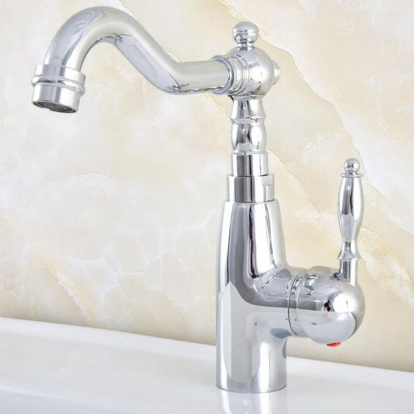 Torneiras de pia do banheiro Baça de cozinha cromada polida Faucet Hole/Handles Mixer Taps