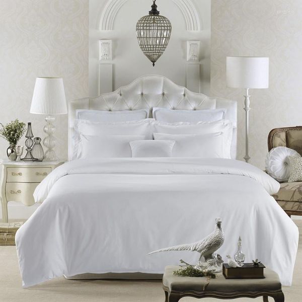 Set di biancheria da letto Personalizzato Pure White 5star El Luxury Set 800TC Cotone egiziano Super King Oversize Copripiumino Lenzuolo Federe