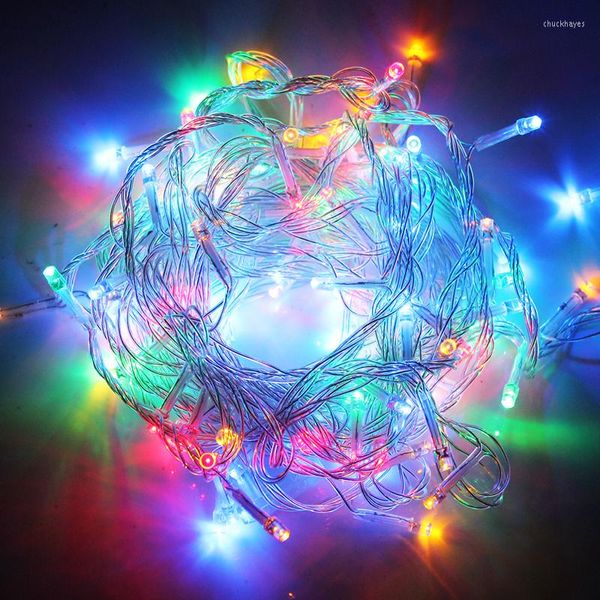 Saiten 10M Weihnachtsbeleuchtung Girlande Fee 110V 220V 9 Farben Outdoor Wasserdicht für Party Hochzeit Dekoration LED String