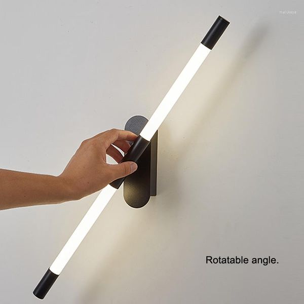 Lampada da parete Nordic LED Moderna Tubo in metallo Tubo Up Down Lampade Soggiorno Camera da letto Foyer Bagno Applique da bagno