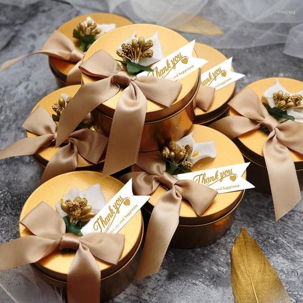 Confezione regalo bomboniere personalizzate oro rosso bomboniere regali baby shower compleanno S scatole di caramelle di latta contenitore di cioccolato per gli ospiti