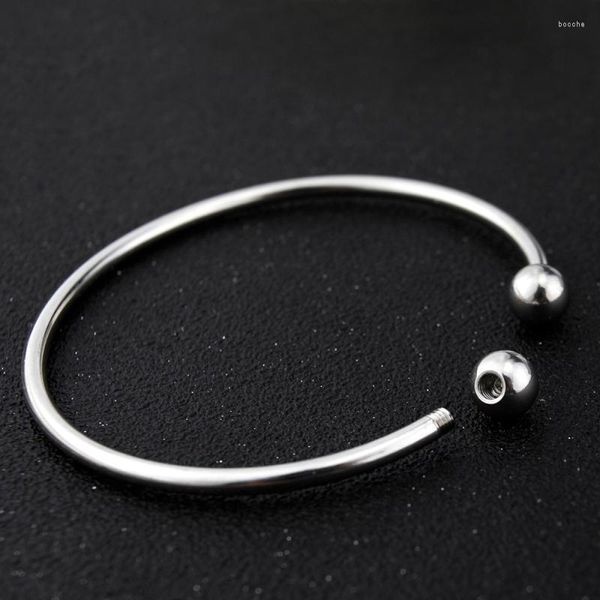 Armreif 1 Stück Damen Silber Edelstahl Erweiterbare verdrahtete Armreifen Armbänder Verstellbare Kugelperlen Offene Manschette Schmuck Geschenk SL-021