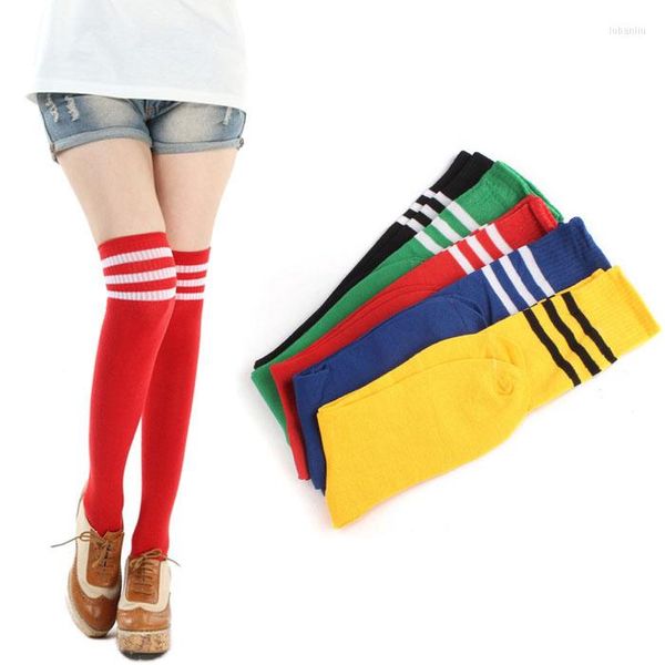 Sportsocken Kinder Fußball über Knie 1 Paar Oberschenkel hoch Mädchen Damen Cheerleader#y30