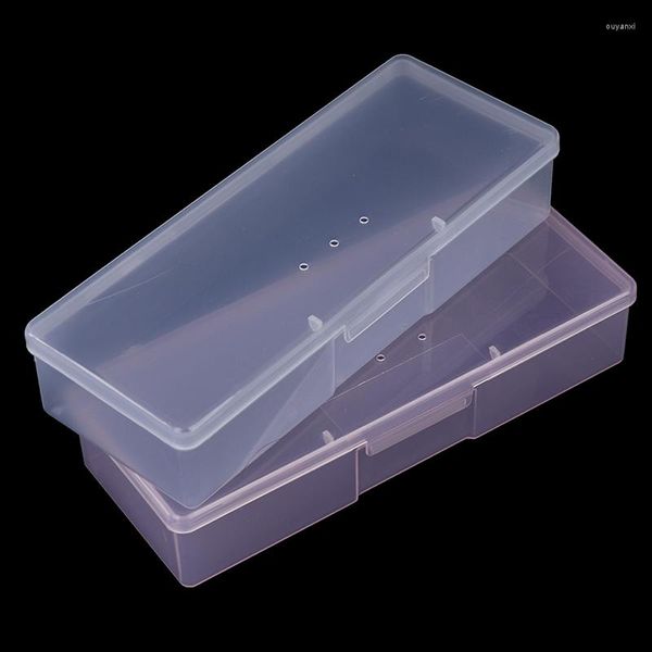 Scatole di immagazzinaggio 1 PC Rettangolare Plastica Nail Tool Pen Case Ricamo Pennello a mano Strass