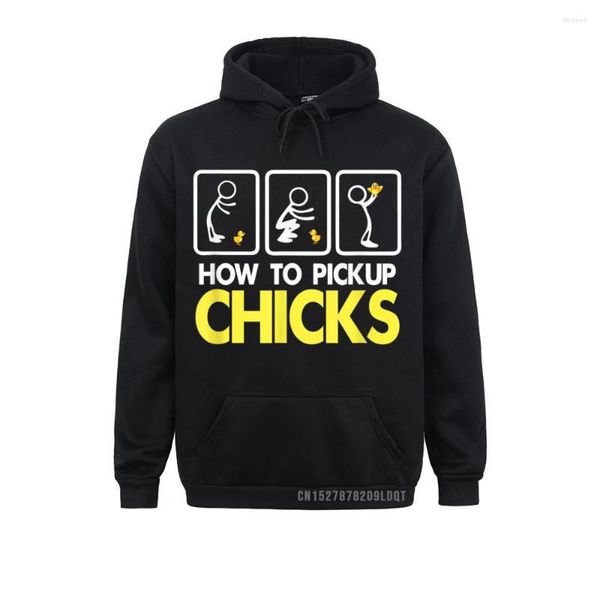 Herren Hoodies How To Pick Up Chicks Cute 101 Hochwertige Geburtstags-Sweatshirts Langarm für Männer/Frauen Kapuzen