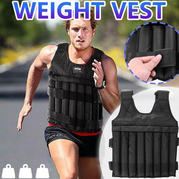 Erkek Tank Tops 110lb Yükleme Boks Eğitimi için Ağırlık Yelek Egzersiz Fitness Spor Salonu Ekipmanı Ayarlanabilir Yelek Ceket Kum Giysileri