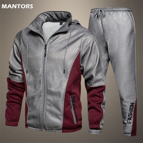 Männer Trainingsanzüge Marke Winter Sets Trainingsanzug Männer Mit Kapuze Sweatshirt Outfit Sportswear Männlichen Anzug Jacke Jogginghose 2 Stück Set Casual Herren 221008