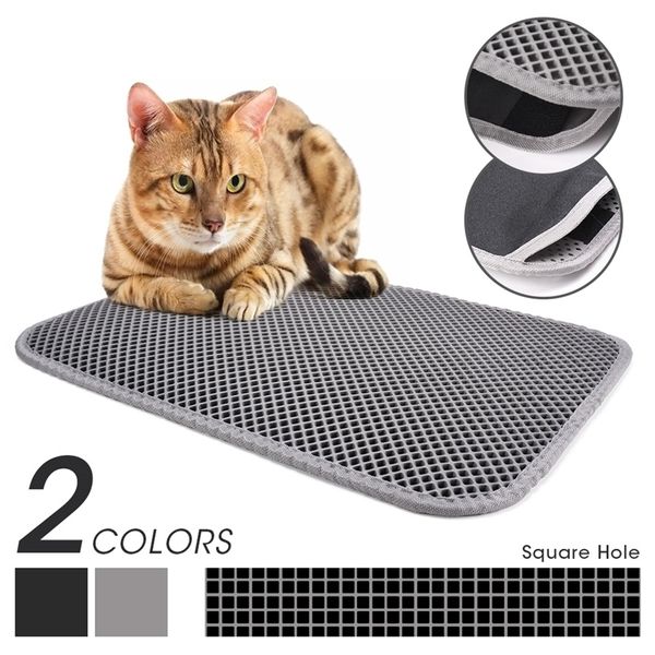 Camas de gato móveis de gato de gato de gato tapete de arremesso dupla camada de lixo à prova d'água para gatos para gatos casa limpa super leve, fácil de transportar superfície lisa 221010