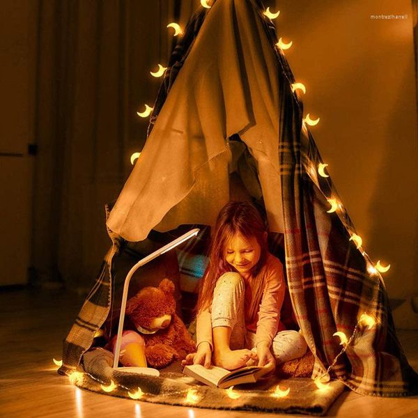 Stringhe LED Moon Light String Fairy Garland Lamp Cambia colore Batteria USB Power Home Party Mubarak Wedding Festival Ramadan Decora Star