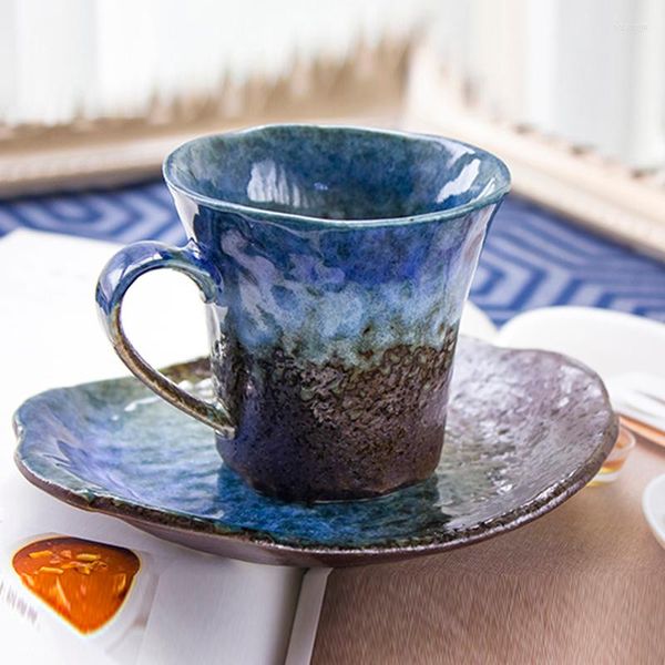 Tazze Piattini Giapponese Personalizzato Royal Espresso Set da caffè Tazza da tè in porcellana e piattino Ceramica Chavenas De Cafe Tazza da tè