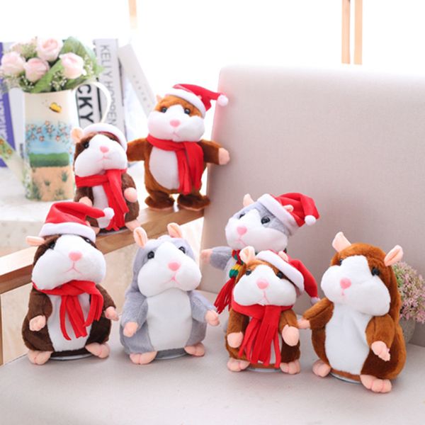 Favore di partito Talking Hamster Peluche Cute Cartoon Parla Talkings Può camminare Registrare suoni Criceti Giocattolo per bambini Regali di Natale T9I00930