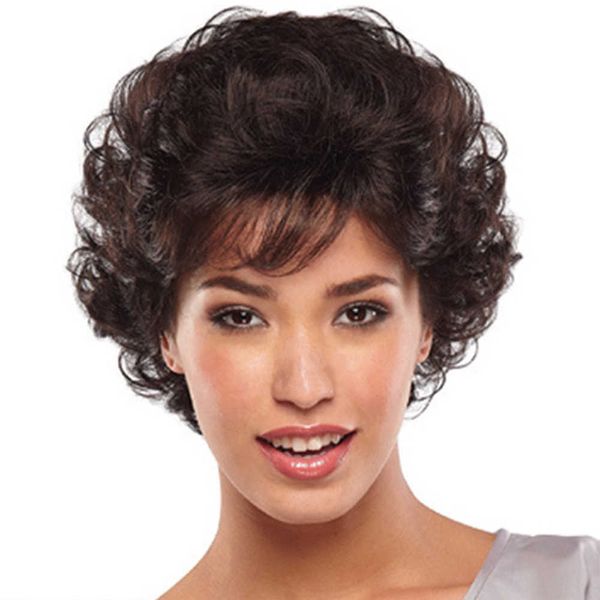 Синтетический парик парики новый стиль парик мод женский короткий кудрявые волосы Химические волокно головные уборы yiwu 221010