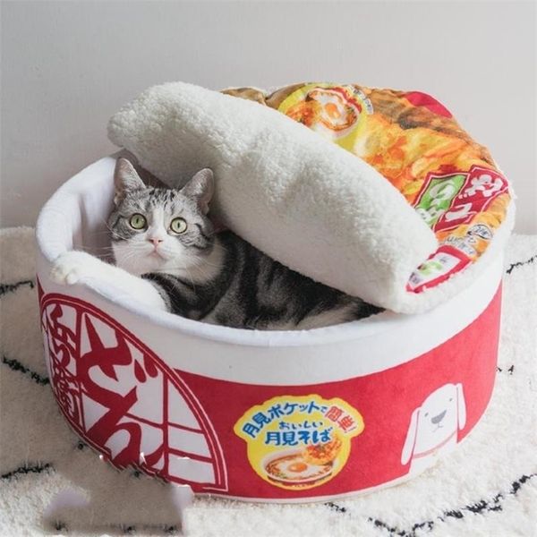 Kedi Yatak Mobilya Pet Ürünleri Kedi Kış Çadır Komik Erişte Küçük Köpek Yatak Evi Uyku Tulumu Yastık Yastığı Peluş Ped Mobilya Aksesuarları 221010