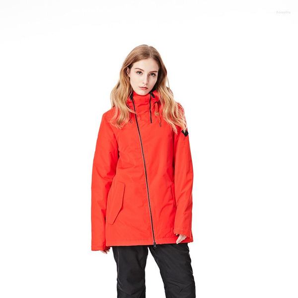 Skijacken GSOU SNOW Snowboardjacke Einfarbig Damen Winter Winddicht Atmungsaktiv Wasserdicht Outdoor Sport Snowboardmantel