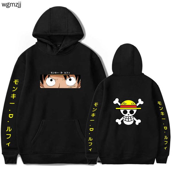 Herren Hoodies Sweatshirts One Piece Hoodie Herren Anime Hoodies Sweatshirt Monkey D. Luffy Bedruckte Pullover Tops Hip Hop Streetwear Kleidung T221008