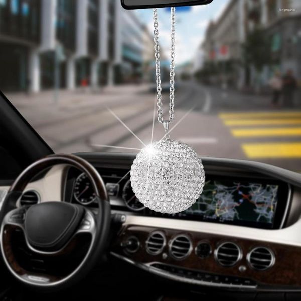 Innendekorationen, große Bling-Diamant-Kristallkugel, Auto-Anhänger, kreative Auto-Dekoration, Rückspiegel-Ornament, hängende Ornamente