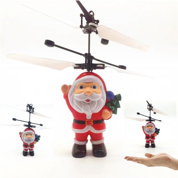LED Fliegende Spielzeuge Induktive Mini RC Drone Weihnachten Santa Claus Induktion Flugzeug Hubschrauber für Kinder Weihnachten Geschenke C98