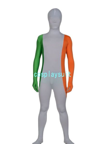 Fancy Ireland Flag catsuit costumi full body Dress Zentai Second Skin Suit Costume tuta in spandex