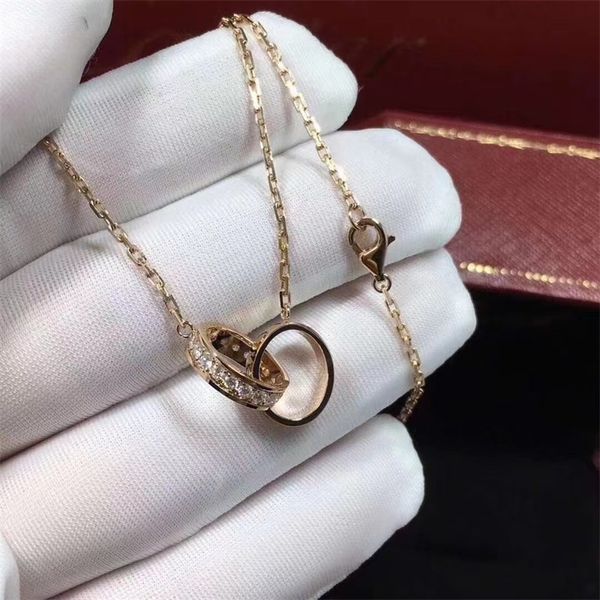 Роскошное дизайнерское колье ожерелье подвески для подвесной ожерелья цепные украшения для женщин с серебряным золотом ожерелье для любовника серебряного золота.